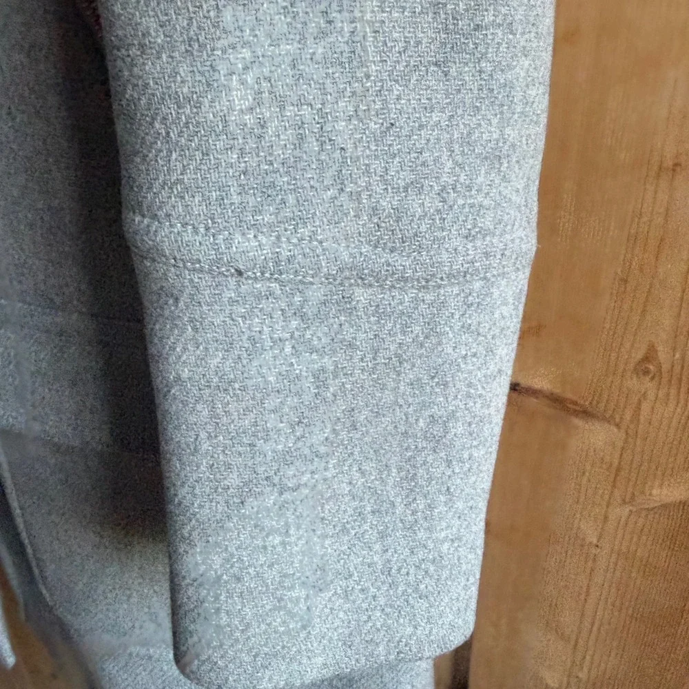 J.Crew Stadium Cloth Nello Gori Wool Blend Hooded Coat Gray Parka Size 00 - Picture 6 of 16